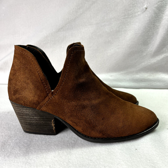 Steve Madden Booties Womens 10M Adelphie V Cut Western Booties Brown Suede - Picture 10 of 11